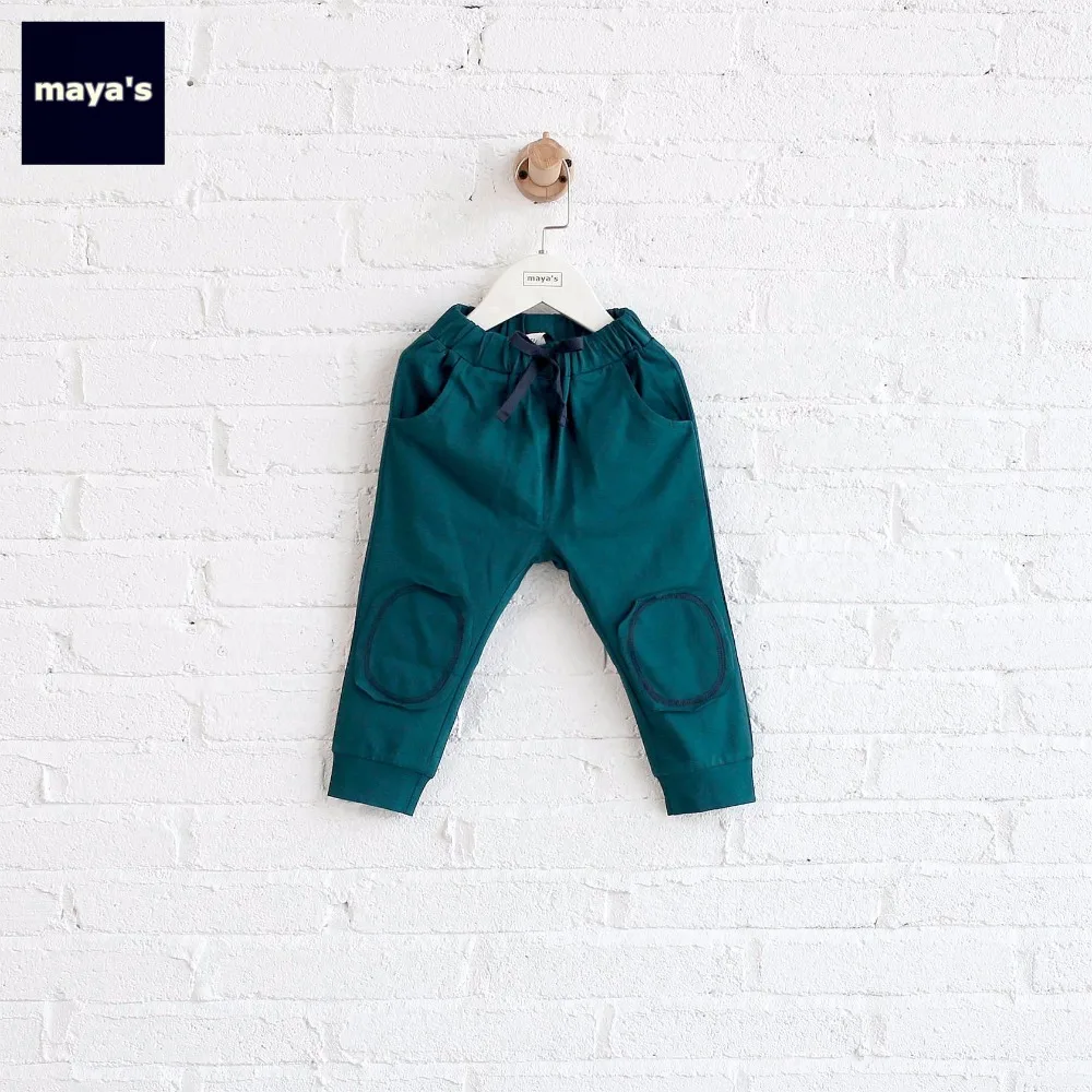 Mayas/однотонные свободные штаны с аппликацией для детей повседневные Мягкие