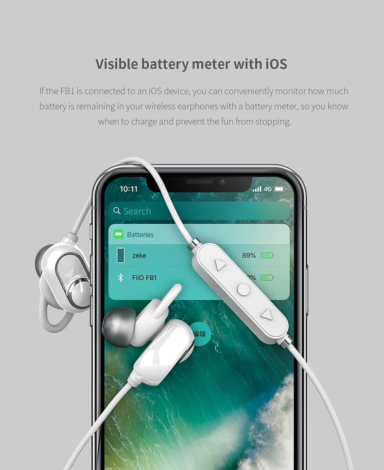 Fiio FB1 Bluetooth 4,1 беспроводные наушники 13 мм динамические драйверы наушники стерео музыкальные гарнитуры CSR8645 Поддержка aptX SBC AAC