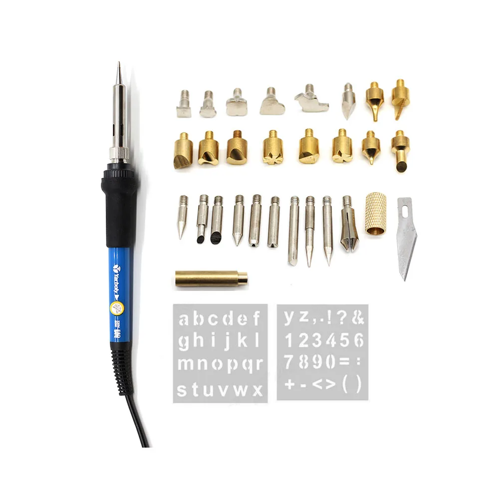 Электрический паяльник регулируемый пирографический набор с наконечниками для