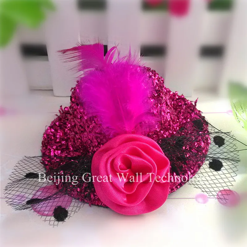 Новинка рождественский подарок модная заколка для волос мини шляпы вечерние