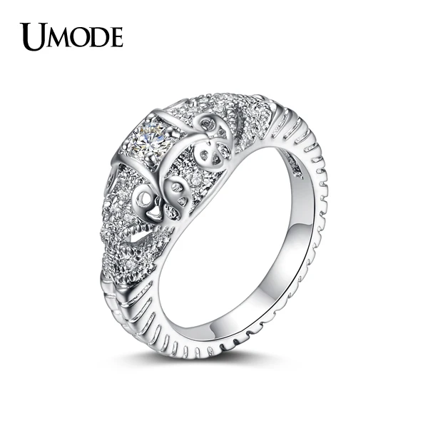 UMODE Рождественский подарок 2015 женские кольца с узором из двух слонов и круглыми