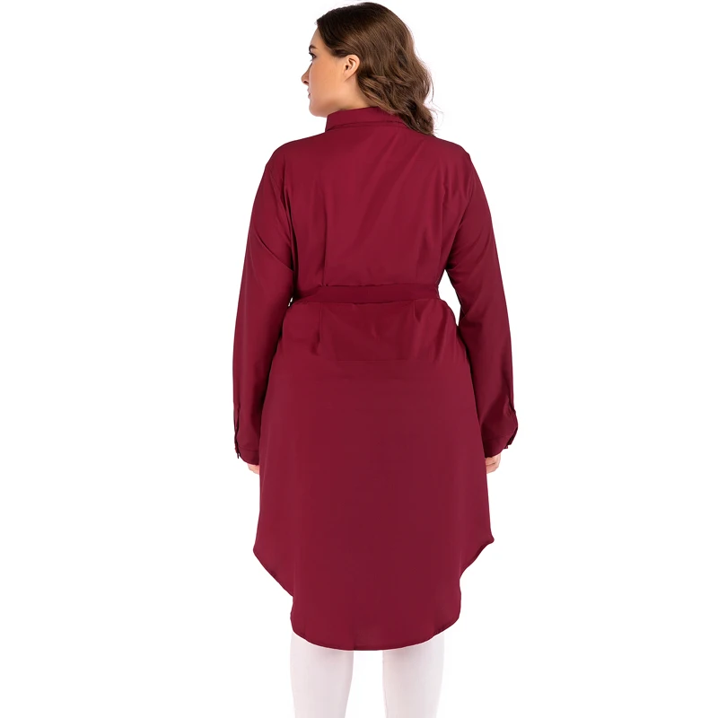 Блузка Romacci 5XL Женская с отложным воротником блузка длинным рукавом облегающая