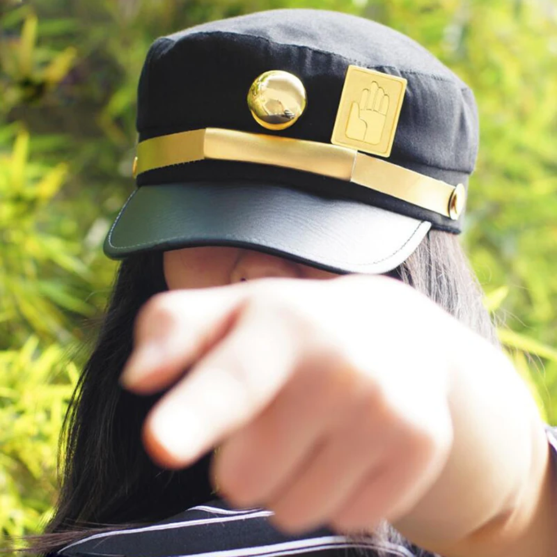 Японского аниме JoJo Необычные Приключения Jotaro Kujo Joseph армейская Военная Джоджо шапка с подвижным значком JOJO шляпа для взрослых