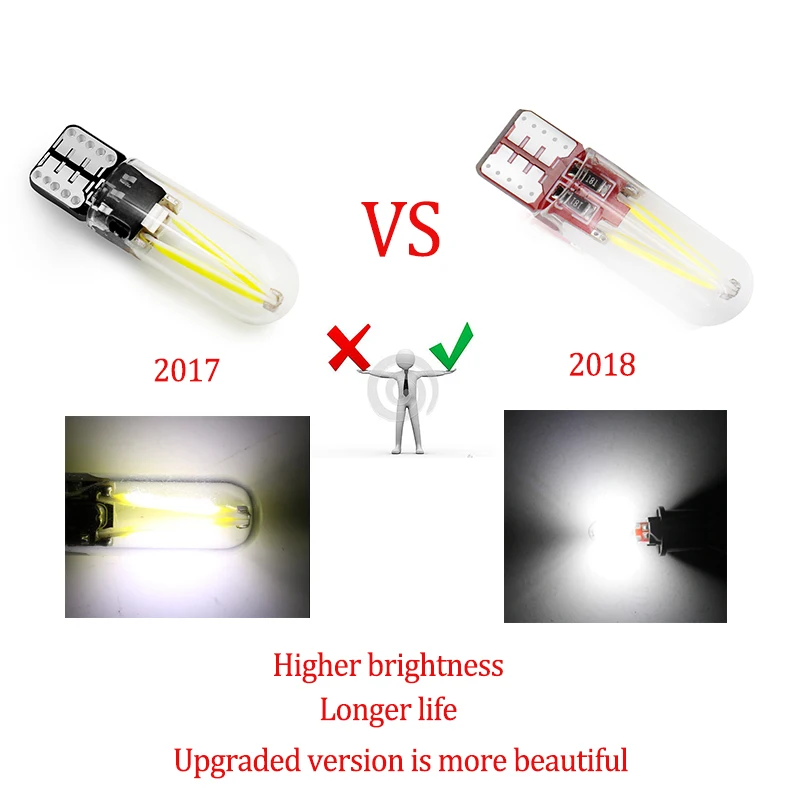Новые W5W led T10 cob стекло автомобиля светильник со светодиодными нитями на авто автомобилей Чтение купольная лампа DRL стайлинга автомобилей 12В аксессуары