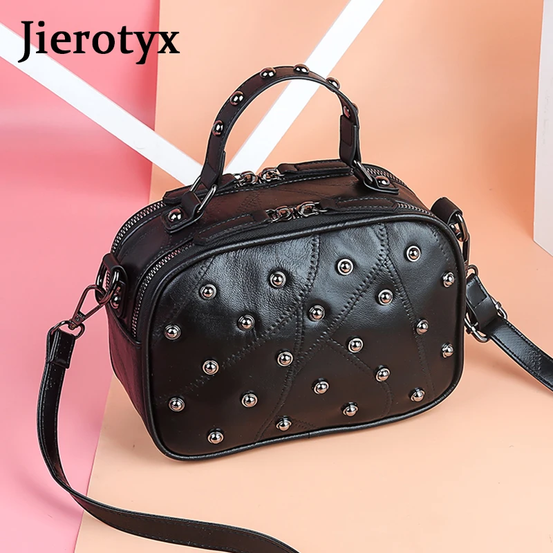 Модные женские сумки JIEROTYX с заклепками Высококачественная Роскошная брендовая