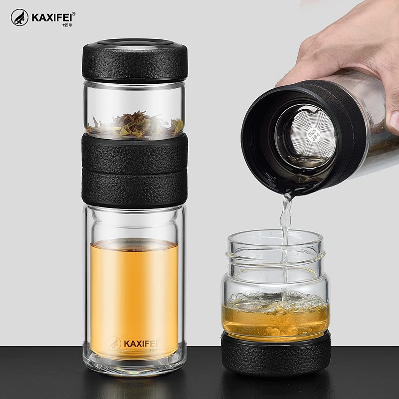 Горячая Распродажа чашка для воды высшего класса двухслойная стеклянная офисная