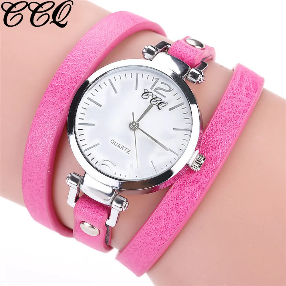 Pink CCQ часы Для женщин браслет наручные женские часы с Стразы Часы Для женщин s Винтаж одежде модные наручные часы Relogio Feminino подарок - Цвет: Pink