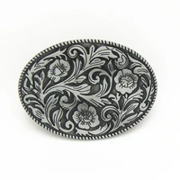 retail vintage pierced retro flower belt buckle metal western belt buckle with pewter finish for mens cowboys belt free shipping