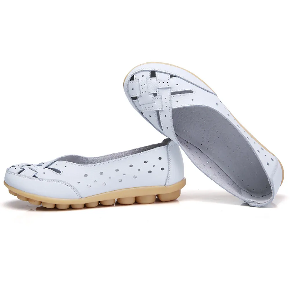 Женские кожаные босоножки на плоской подошве однотонные сандалии повседневные