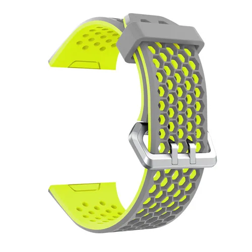 Aresh для Fitbit ионический ремешок, регулируемый спортивный силиконовый аксессуар для Fitbit ionic Smartwatch, розовый/зеленый(Большой 6,"-8,1" - Цвет: Gray green