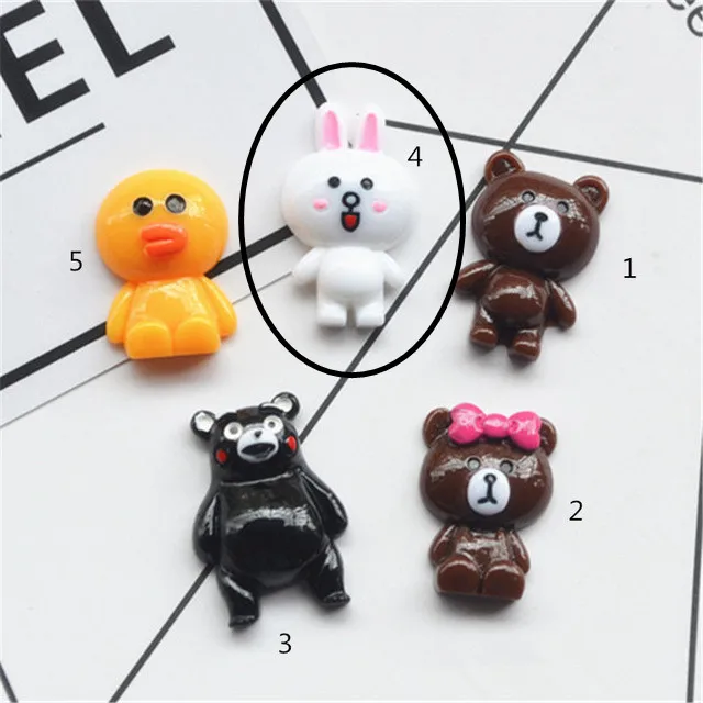 4-rabbit 2 шт. милый мини медведь слизи Глина Шарм бусины для кукол дом чехол для телефона украшения забавные детские игрушки слизи DIY - Цвет: 4-rabbit