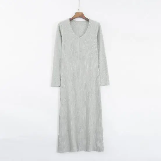 light grey Fdfklak Vestidos новые платья для беременных с длинным рукавом, хлопковое платье для беременных, весенне-осеннее длинное платье для беременных, женские платья - Цвет: light grey