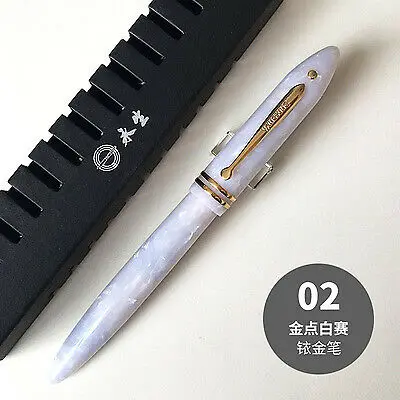White Golden Dot HERO wing sung 626 целлулоидная перьевая ручка F Перо - Цвет: White Golden Dot