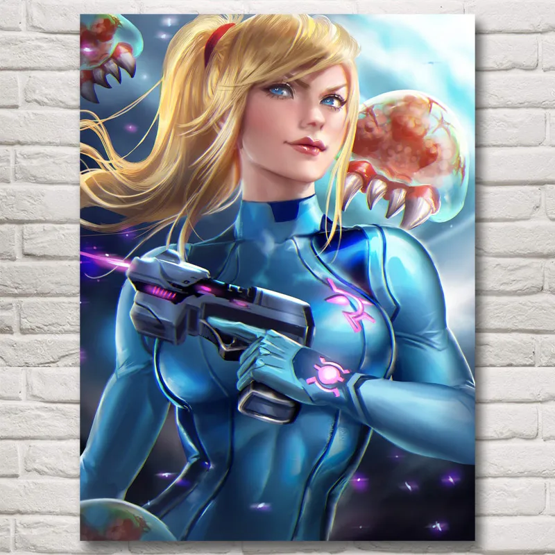 Samus Aran Metroid видео постеры с сюжетами игр и принтами украшение для гостиной