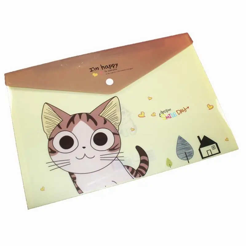 24 шт./лот Сумка для документов с милым сыром и кошкой Kawaii PVC A4 канцелярская сумка