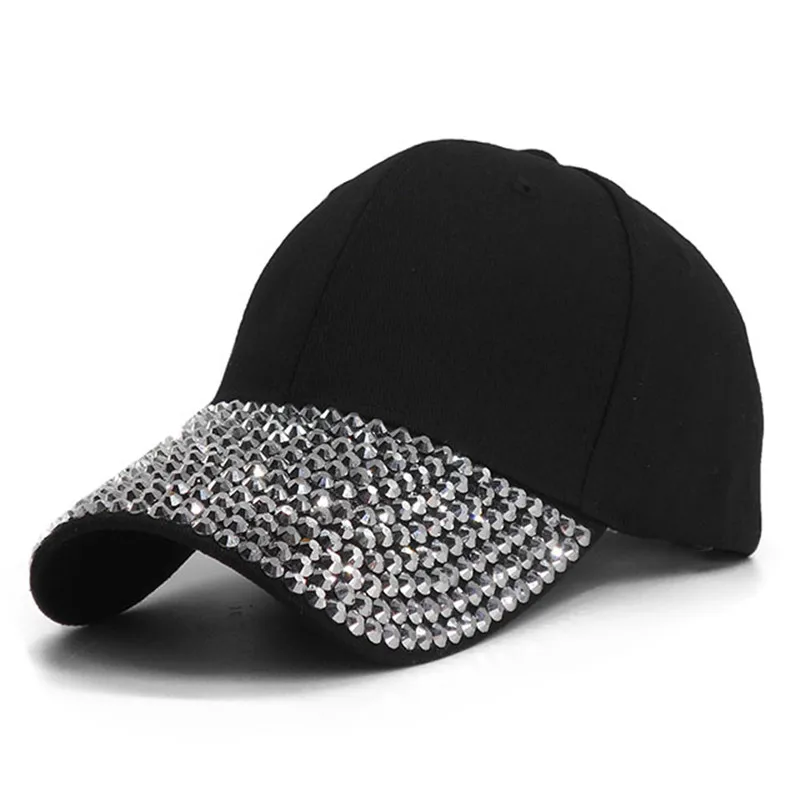 Бейсбол Кепки с Стразы Bling Роскошные женские Кепки летние Повседневное сетка солнцезащитный козырек шапка регулируемый в стиле «хип-хоп» для Casquette Femme - Цвет: C18