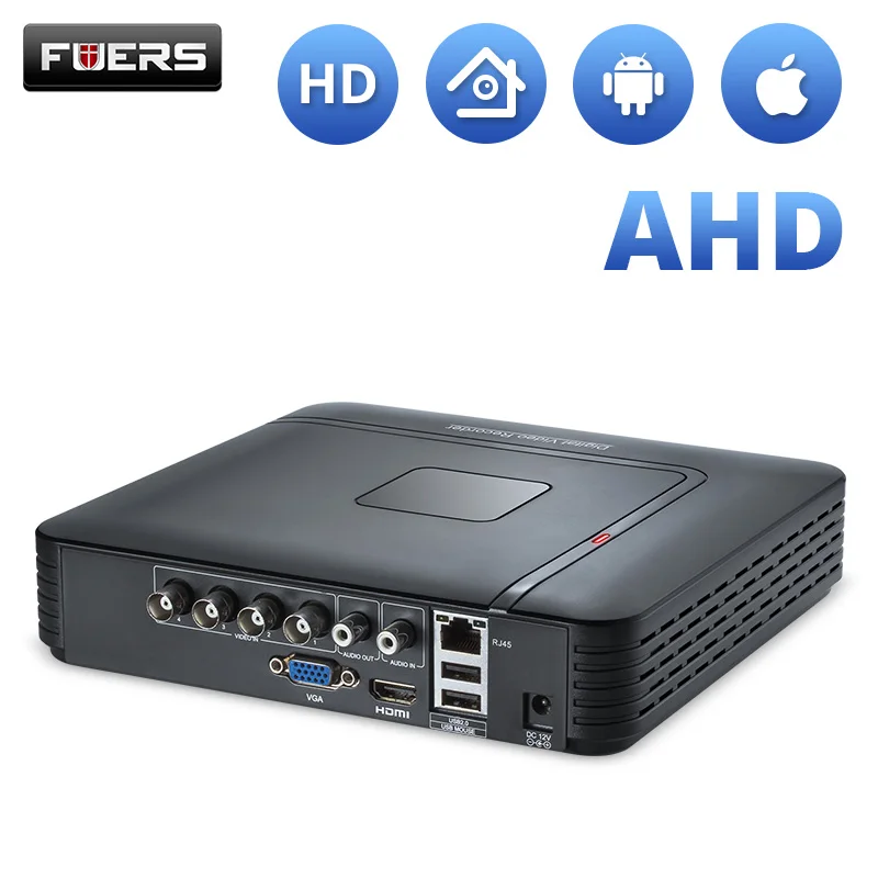 4 канальный Гибридный видеорегистратор FUERS AHD DVR канала 0 м TVI CVI CVBS IP 5 в