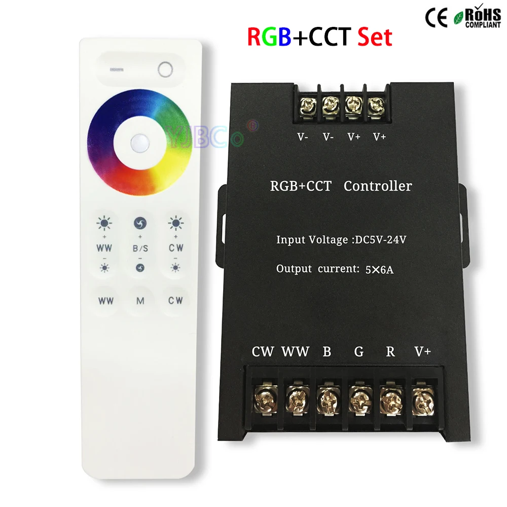 2 4G RF RGB + CCT светодиодный контроллер и беспроводной сенсорный пульт