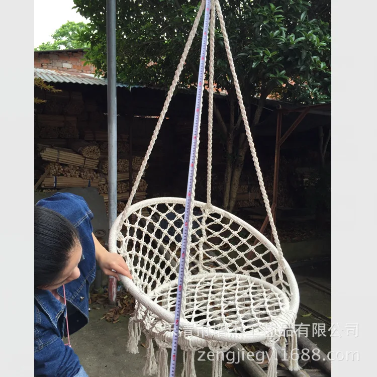 Ins Nordic courtyard leisure tassels hanging basket garden outdoor swing indoor balcony living room lounge lazy chair
