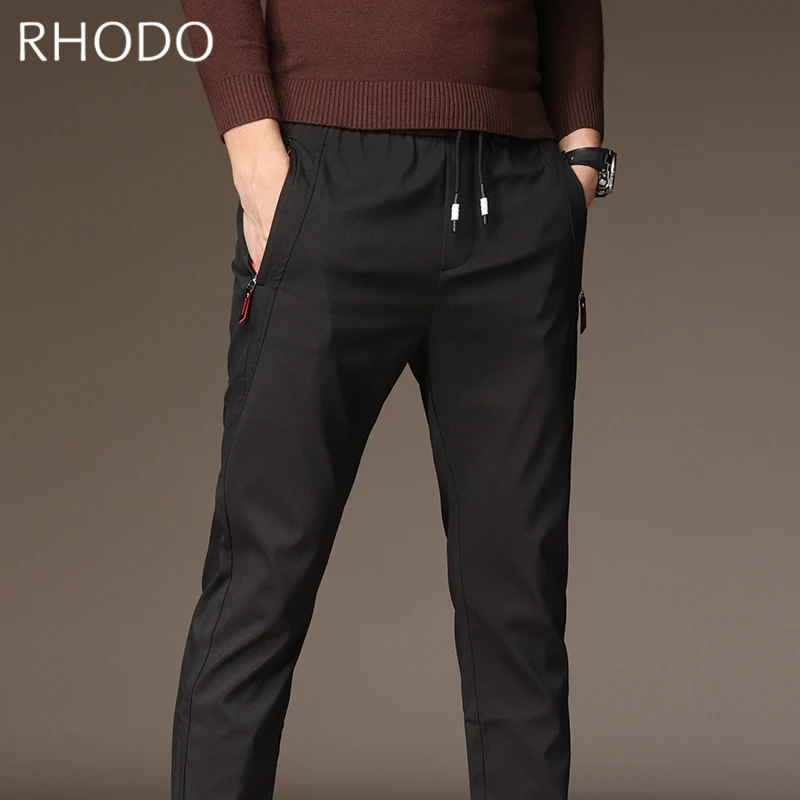Новые мужские повседневные штаны модные эластичный пояс Slim Fit прямые брюки 28