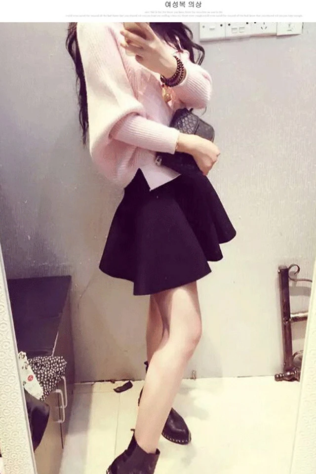 2015 new winter dress Korean side slit long sleeved bat sleeve loose turtleneck sweater knit thickened | Женская одежда