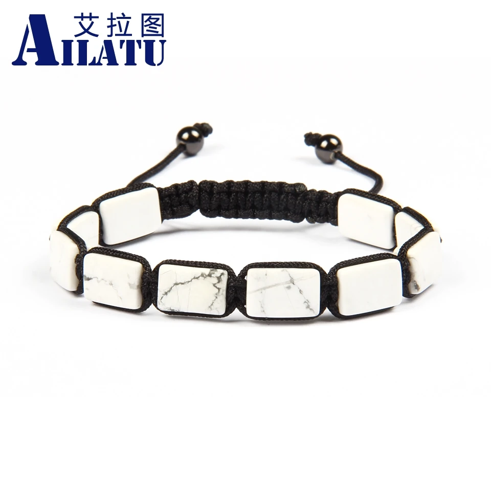 Ailatu оптовая продажа 10 шт./лот Высокое качество 8x12 мм Белый Howlite мраморный камень