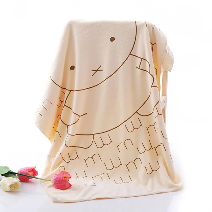 Beige Rabbit 70x140 см новое полотенце из микрофибры с героями мультфильмов для детей Детское супер абсорбирующее банное полотенце для ванной комнаты для дома - Цвет: Beige Rabbit