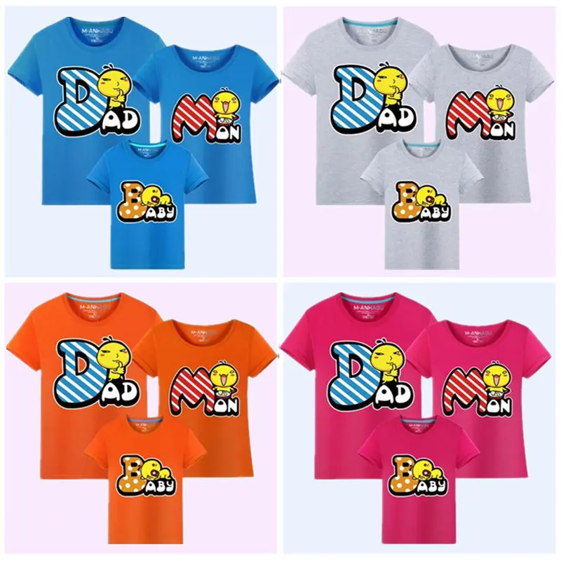 1 шт. летняя хлопковая футболка для мамы и дочки папы ребенка одежда дочки|father and