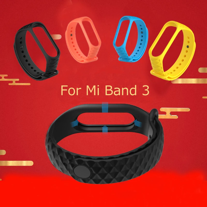 1 шт. Sillcone mi band 3 ремешок для Xiaomi Band сменный браслет черный зеленый красный синий