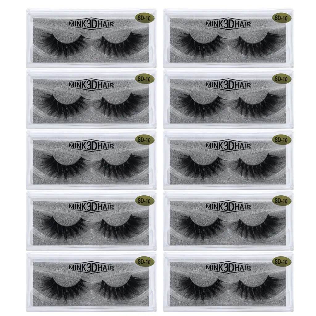 SD10(10Pairs) 10 пар норковых ресниц 3D ресницы из шерсти норки оптом норковые меховые ресницы ручной работы пересекающие натуральные норковые ресницы густые ресницы 17 видов стилей cilios - Цвет: SD10(10Pairs)