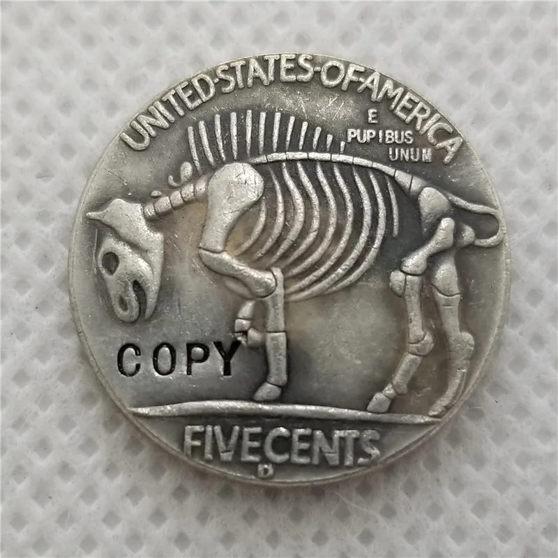 Хобо Никель Coin_Type # 40_1927 D с гравировкой в виде американского бизона из никеля