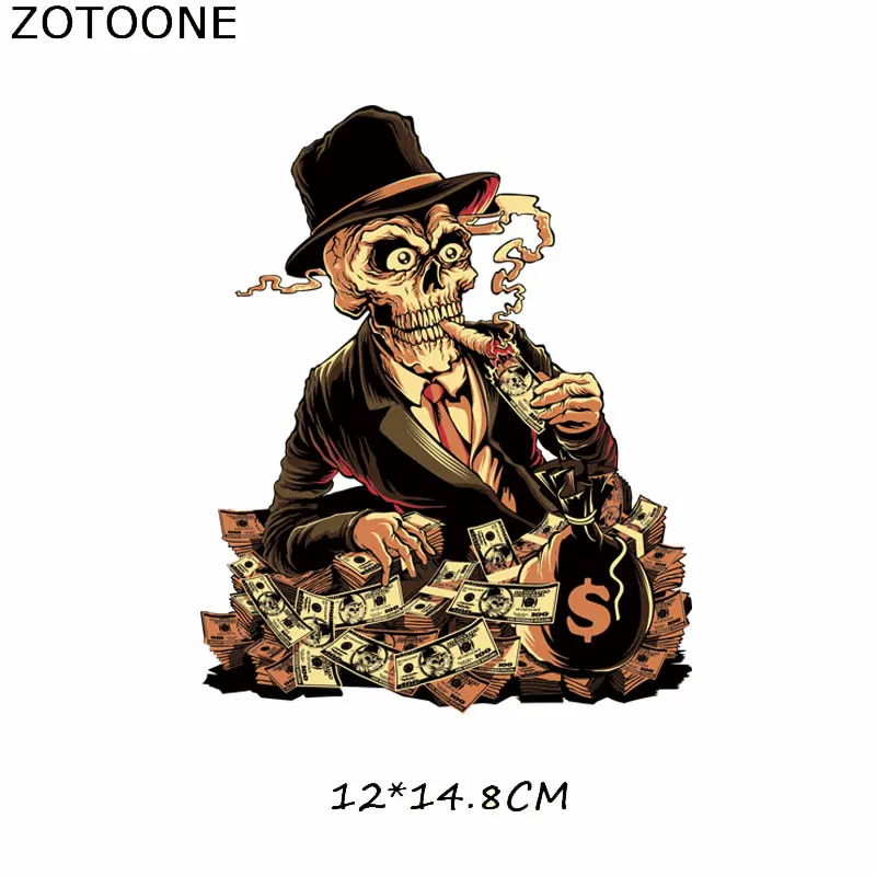 Нашивки ZOTOONE с черепом термоклейкие нашивки для одежды виниловые изображением