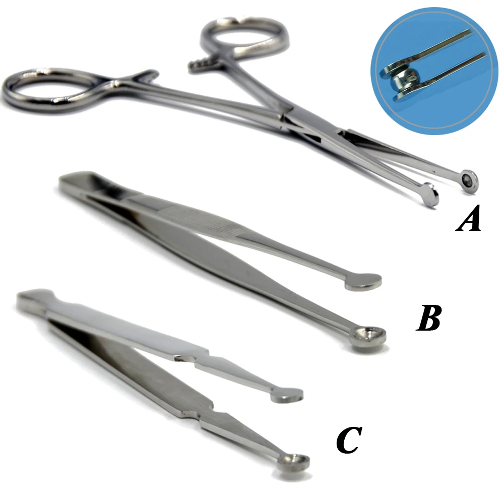 BOG-316L Surgical Steel Catch Ball Grasp Clamp Plier Tweezers body piercing Jewelry tool professional puncture tool