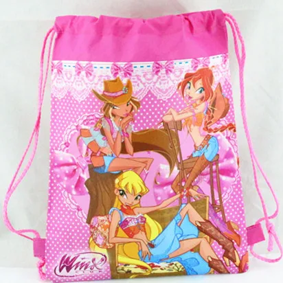 24 шт., клубный рюкзак WINX на шнурке, нетканый тканевый рюкзак, Подарочная сумка, детская вечеринка в честь Дня рождения, украшения