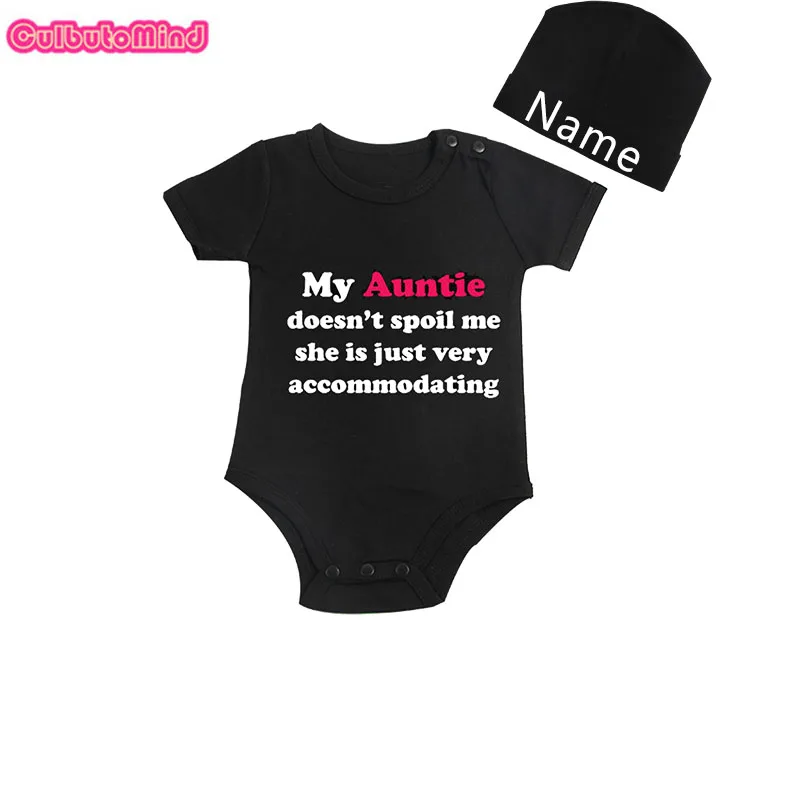 my auntiespoilmecap Culbutomind/милый забавный комбинезон с надписью «My Auntie», не портит мне один предмет, детский Забавный подарок, Детский комбинезон с колпачком на заказ - Цвет: my auntiespoilmecap