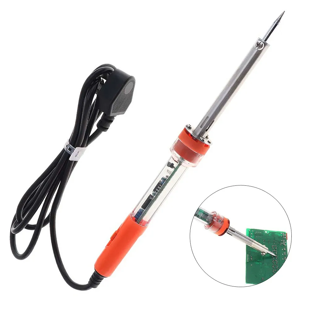 220V 60W External Heat Electric Soldering Iron Adjustable Temperature Welding Solder Station Support 0.5-1.2mm Wire EU Plug | Инструменты