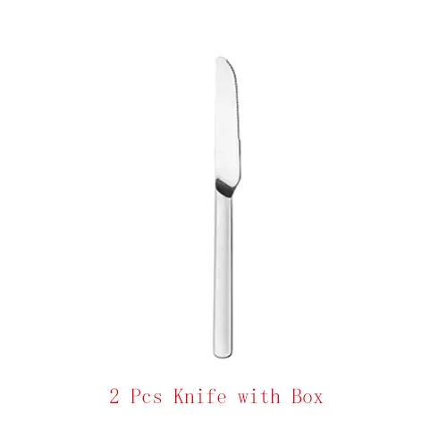 2 pcs Knife Xiaomi Mijia Посуда Из Нержавеющей Стали качественные высококачественные ножи для стейка Ложка Вилка для обеда столовая посуда бытовые столовые приборы для дома - Цвет: 2 pcs Knife