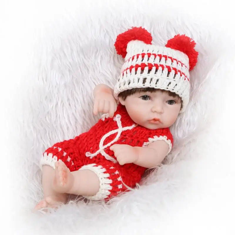 

Full silicone dolls reborn baby girl children baby girl dolls gift 26cm size rooted hair bebe gift reborn can bathe