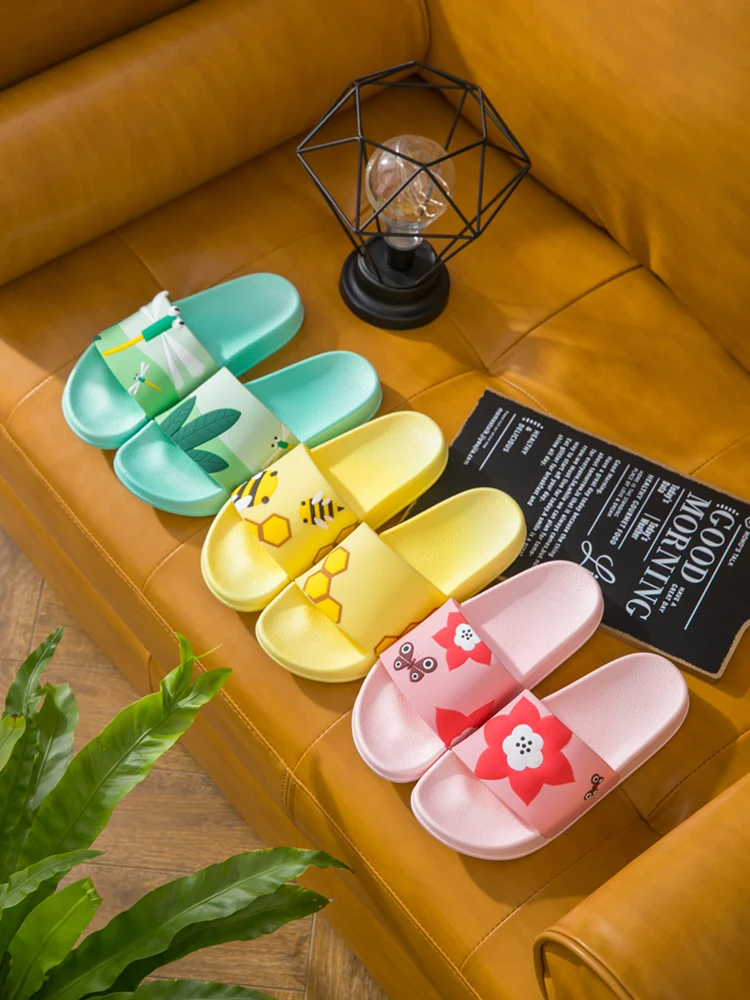 Летние женские туфли шлепанцы пляжные с изображением бабочки и стрекозы