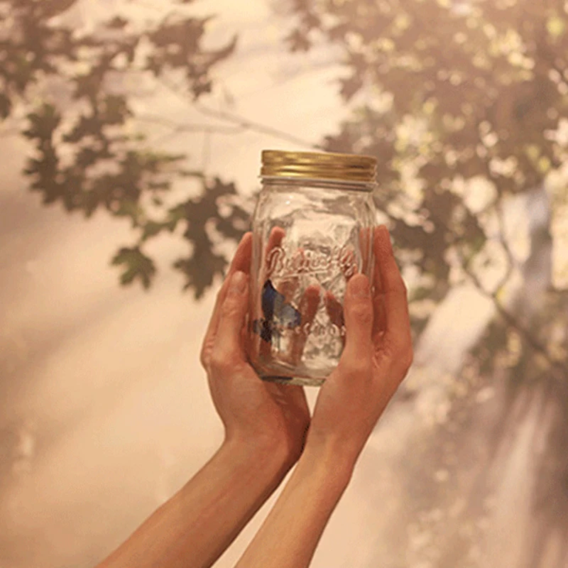 Летающая бабочка баночка с лампой романтическое светодио дный стекло