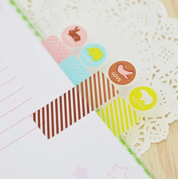 6 упаковок/партия самоклеящаяся разноцветная бумага для заметок 55*15 мм