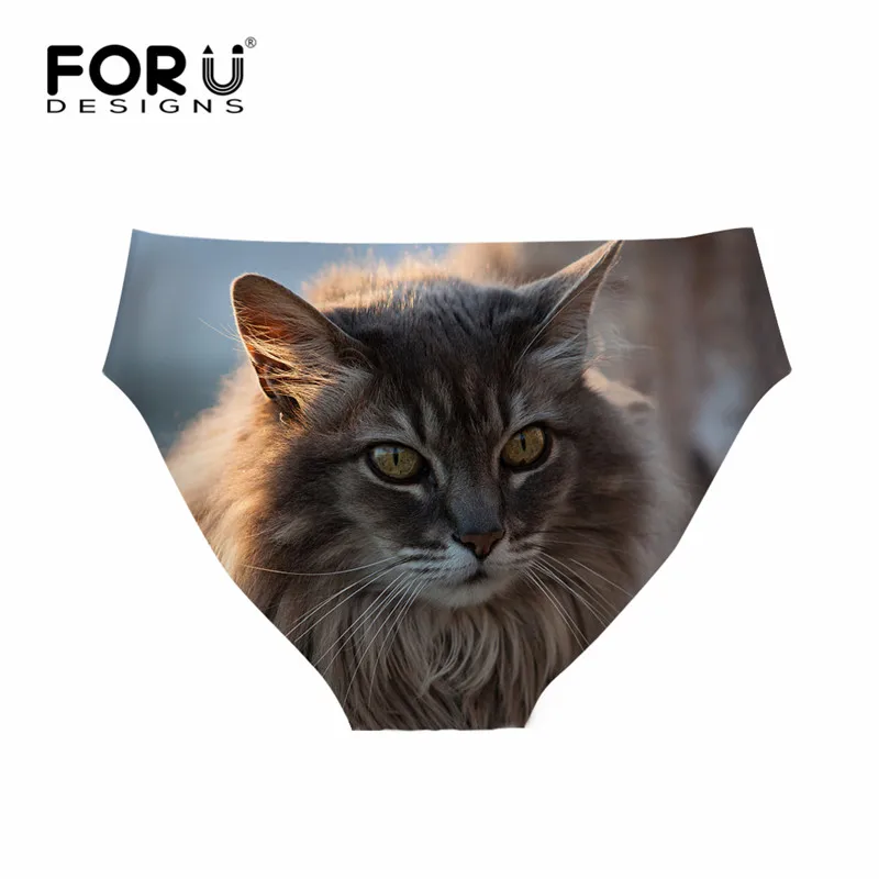 FORUDESIGNS сексуальные трусики женские с принтом милых животных кошек женское нижнее