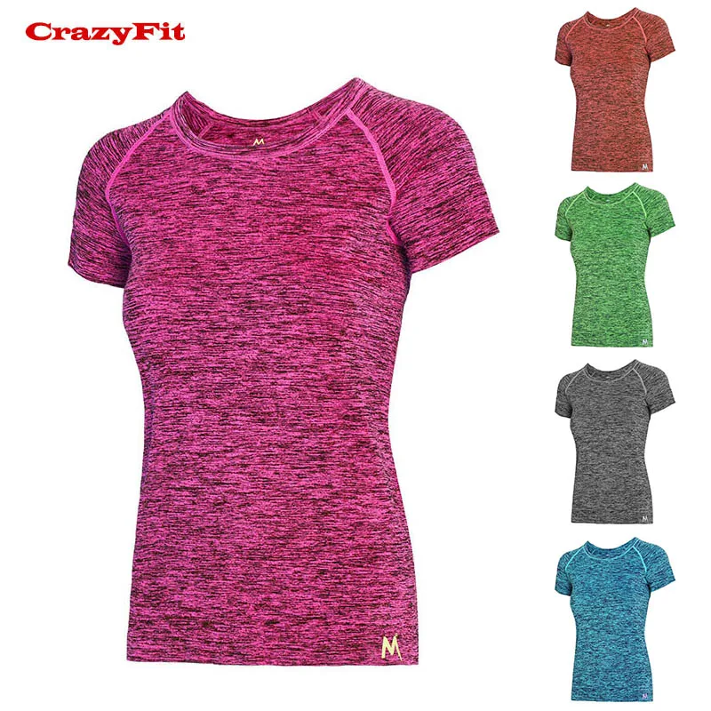 Женская футболка с коротким рукавом CrazyFit майка для йоги дышащая быстросохнущая