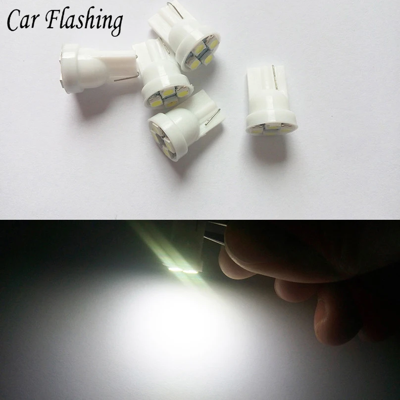 Автомобильные мигающие 200 шт. T10 4SMD светодиодные лампы 1210 3528 клиновидные 12 В