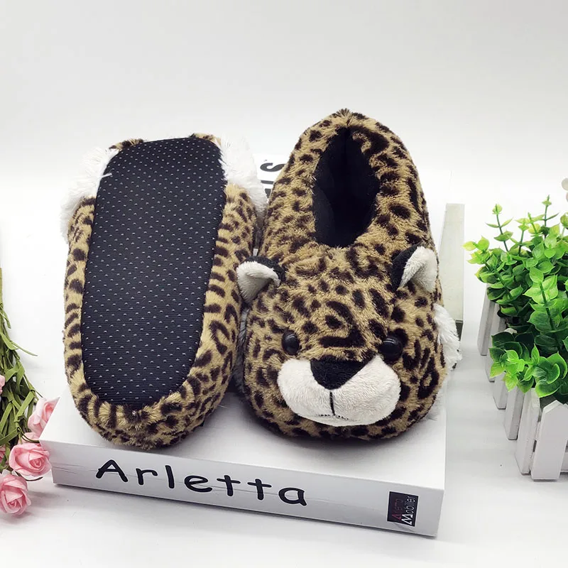 Меховые леопардовые тапочки с зернистой поверхностью мужская и женская обувь