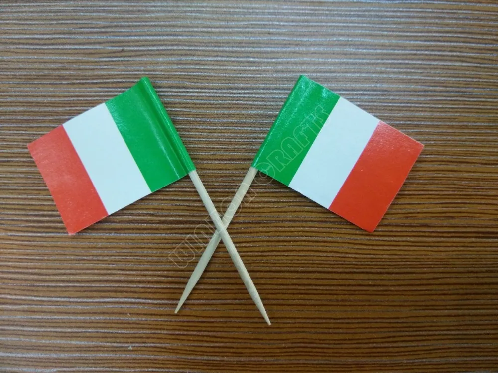 300 шт. итальянские зубочистки флаг бумажные пищевые палочки ужин торт кекс