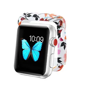 Мягкий и тонкий чехол Bemorcabo из ТПУ с принтом для Apple Watch 38 мм 42 мм для iwatch TPU Защитный чехол для Apple Watch 1 2 3 - Цвет ремешка: Swallow flower