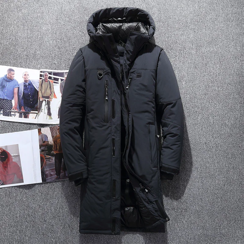 Новинка 2018 зимние мужские пуховики и пальто утепленная длинная Мужская парка с