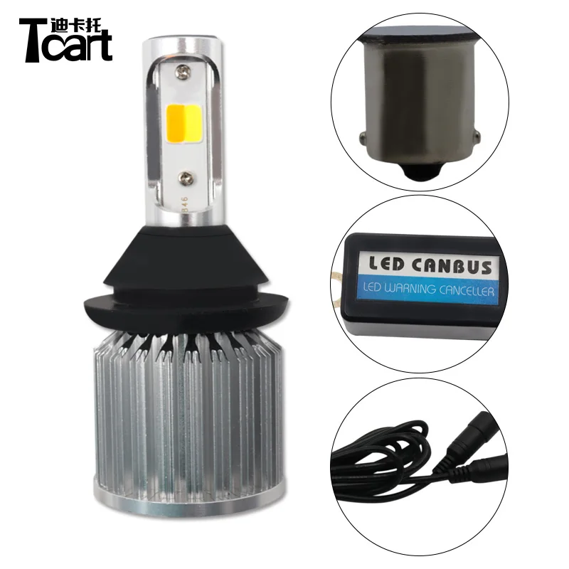 Tcart 2 шт. P21W Авто COB лампы автомобисветодиодный Светодиодные белые DRL дневные