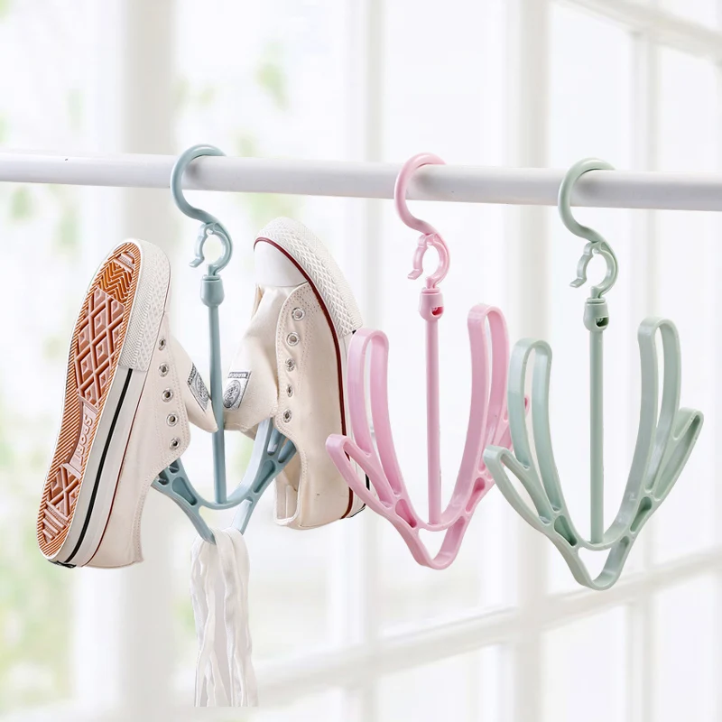 Plastic Shoes Drying Rack Shelf Stand Hanger Organizer Vertical Hang Clothes Balcony Sun Racks | Дом и сад